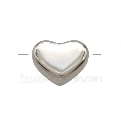 Copper Heart Beads Platinum Plated