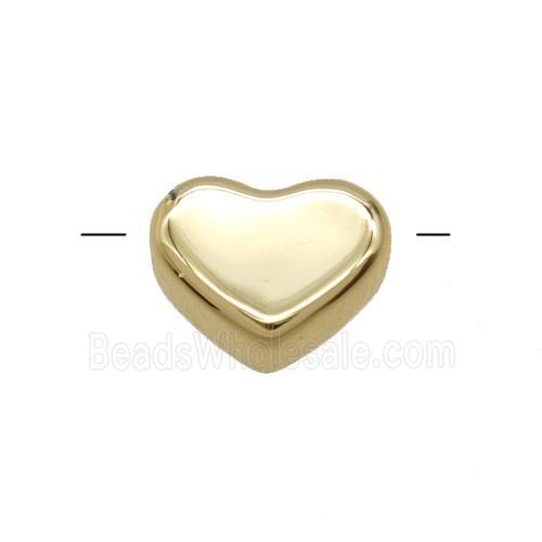 Copper Heart Beads Gold Plated