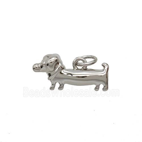 Copper Dog Pendant Platinum Plated