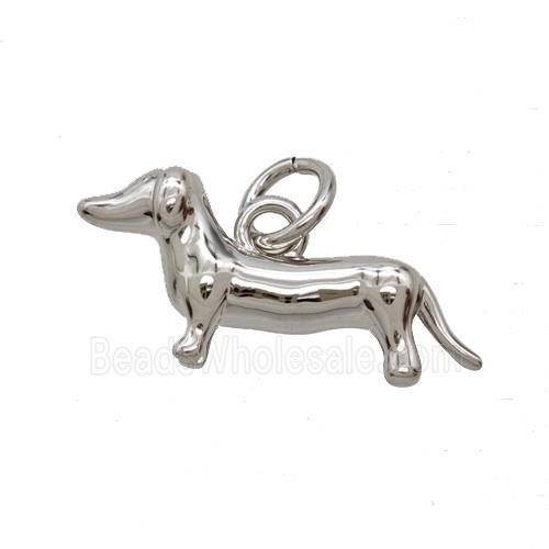 Copper Dog Pendant Platinum Plated