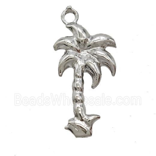 Coconut Tree Copper Palm Pendant Platinum Plated