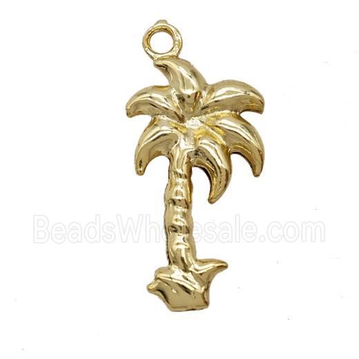 Coconut Tree Copper Palm Pendant Gold Plated