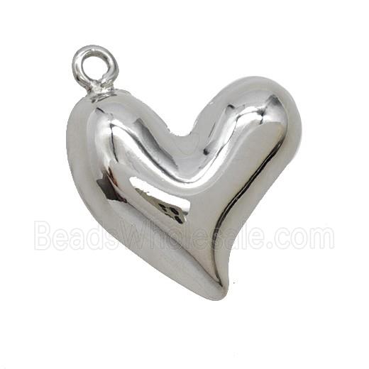 Copper Heart Pendant Platinum Plated