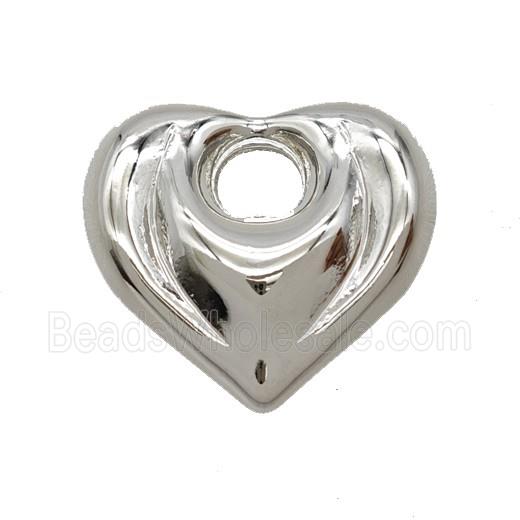 Copper Heart Pendant Platinum Plated