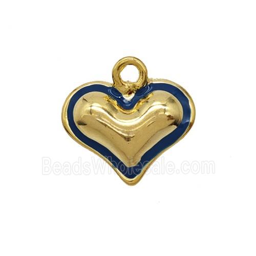 Copper Heart Pendant Lapisblue Enamel Gold Plated