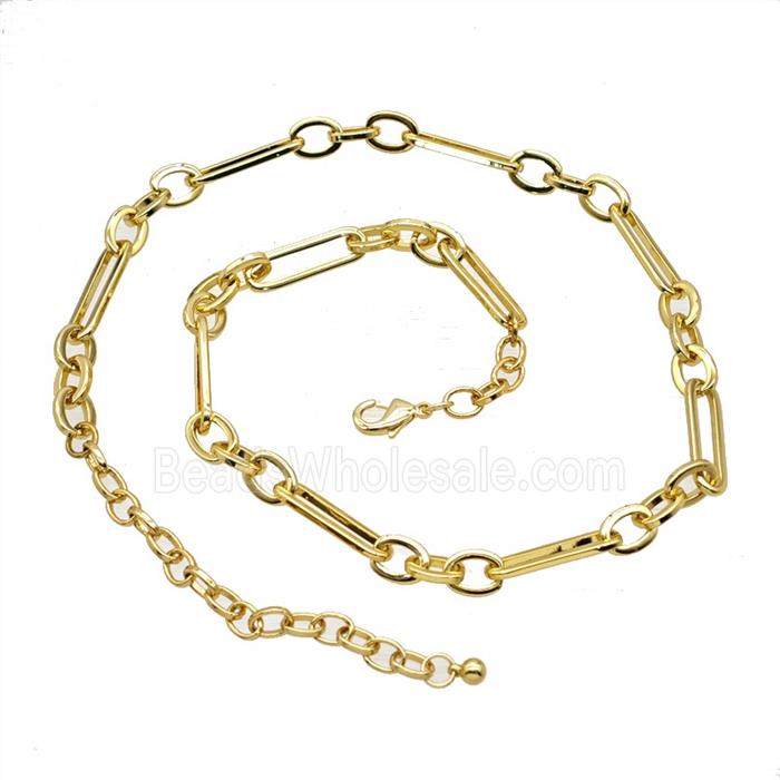 Copper Necklace Chain Gold Plated