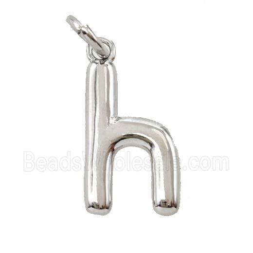 Copper Letter-h Pendant Platinum Plated