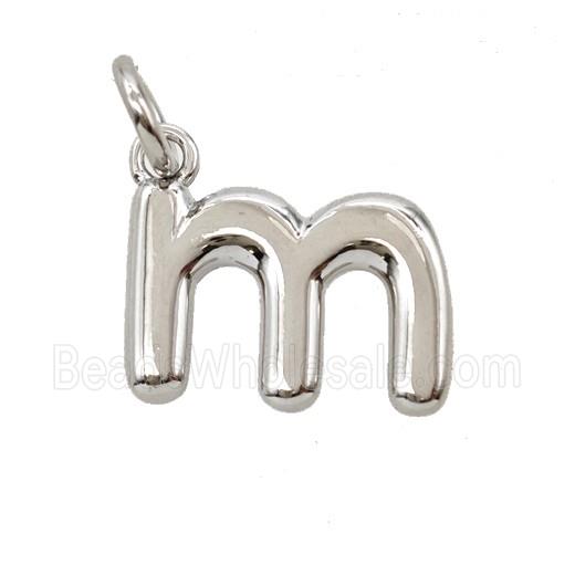 Copper Letter-m Pendant Platinum Plated