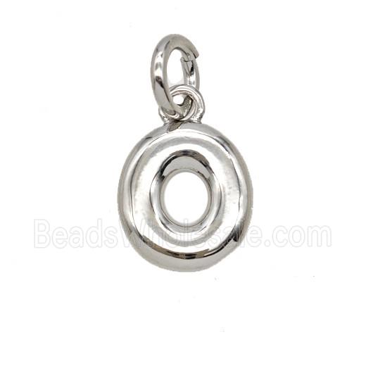 Copper Letter-o Pendant Platinum Plated