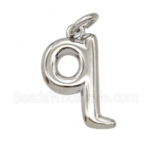 Copper Letter-q Pendant Platinum Plated
