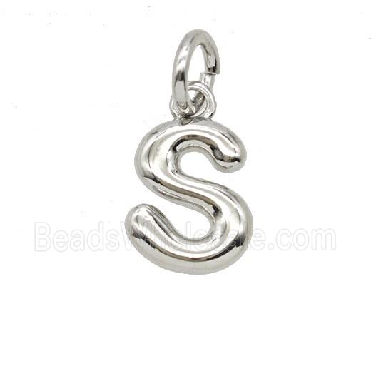 Copper Letter-s Pendant Platinum Plated