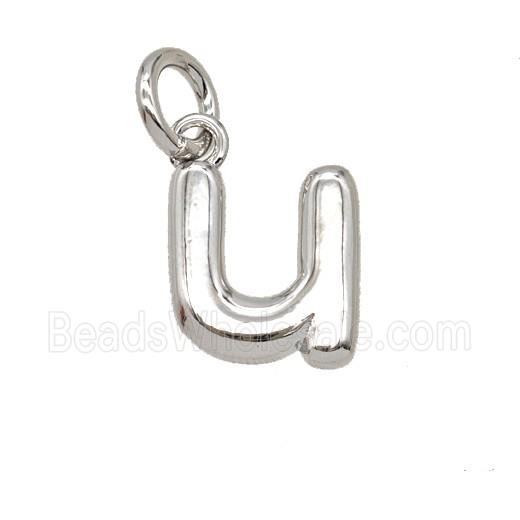 Copper Letter-u Pendant Platinum Plated