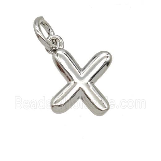 Copper Letter-x Pendant Platinum Plated
