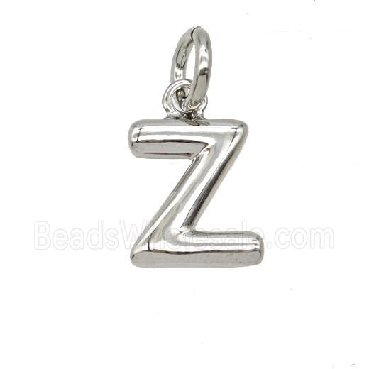 Copper Letter-z Pendant Platinum Plated