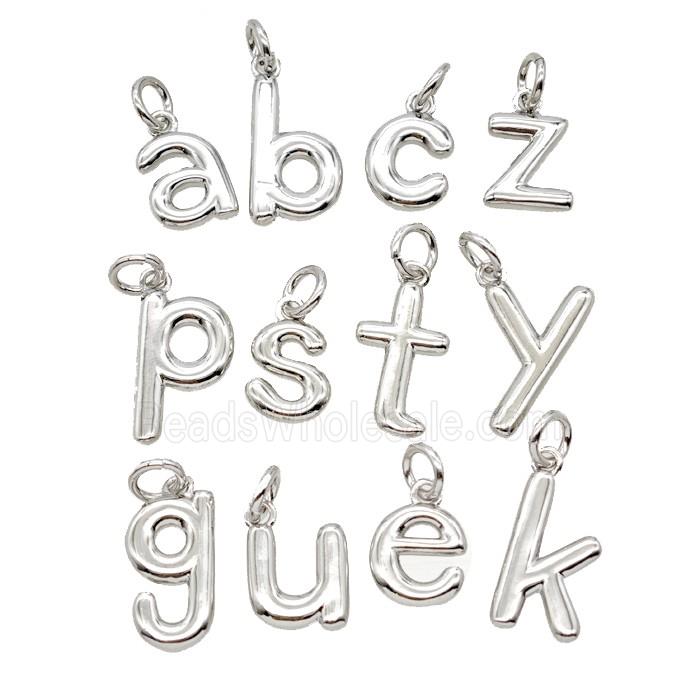 Copper Letter Pendant Platinum Plated Mix Alphabet