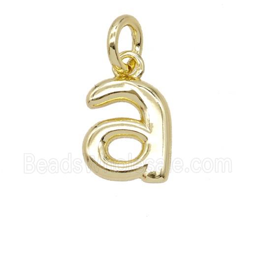 Copper Letter-a Pendant Gold Plated