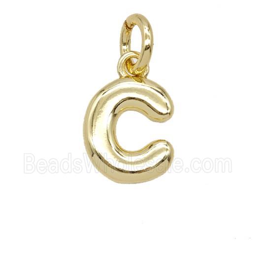 Copper Letter-c Pendant Gold Plated