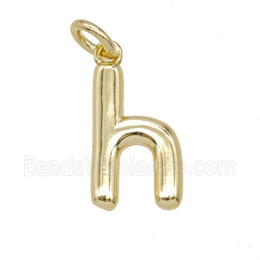 Copper Letter-h Pendant Gold Plated
