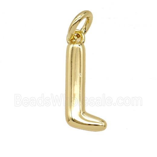 Copper Letter-l Pendant Gold Plated