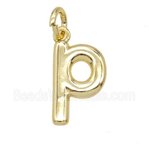 Copper Letter-p Pendant Gold Plated