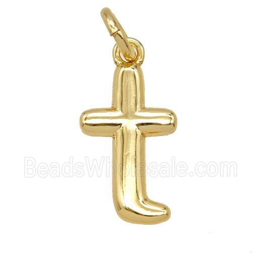 Copper Letter-t Pendant Gold Plated
