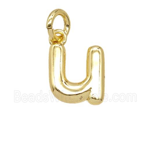 Copper Letter-u Pendant Gold Plated