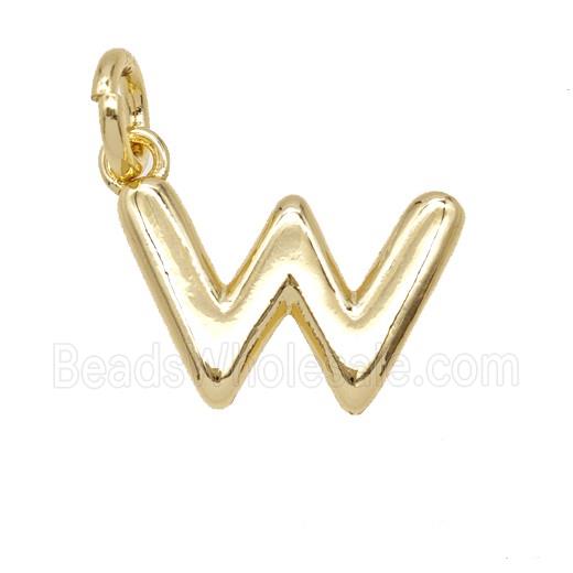 Copper Letter-w Pendant Gold Plated