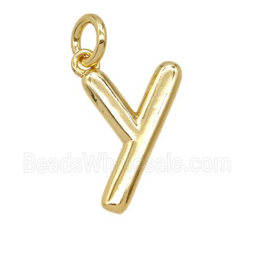 Copper Letter-y Pendant Gold Plated