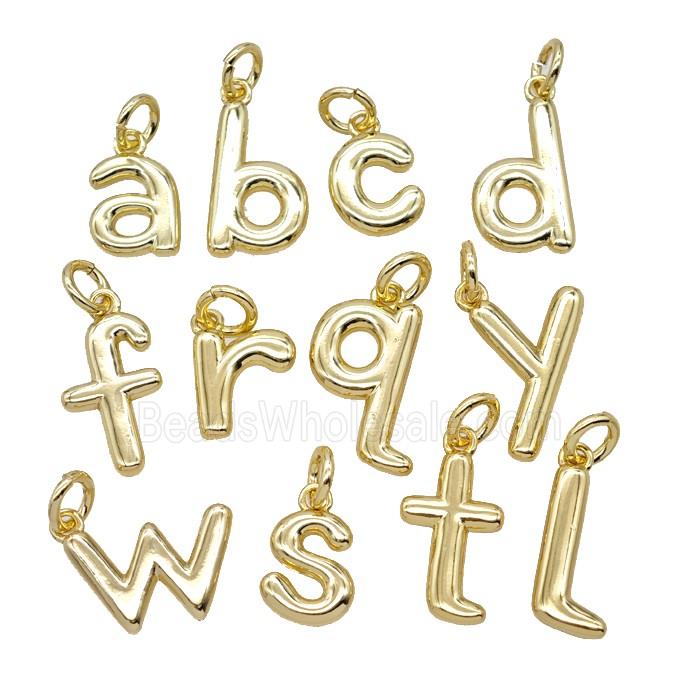 Copper Alphabet Pendant Gold Plated Mixed Letters