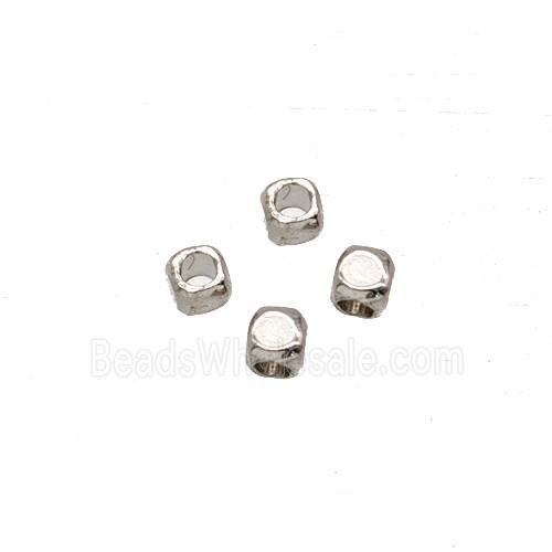 Copper Cube Beads Platinum Plated