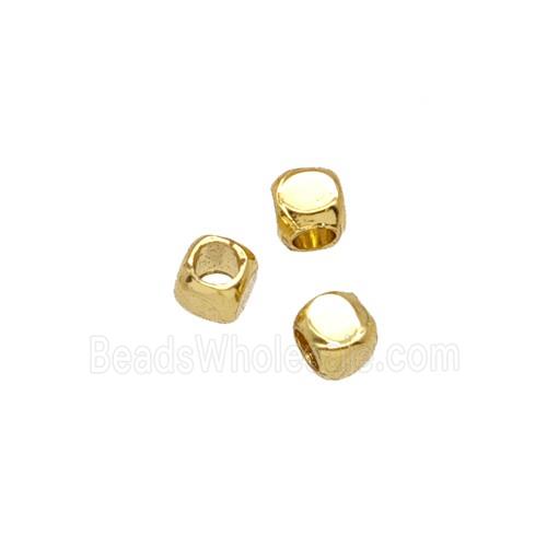 Copper Cube Beads Gold Plated