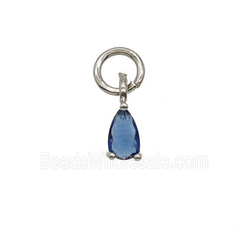Blue Crystal Glass Teardrop Pendant