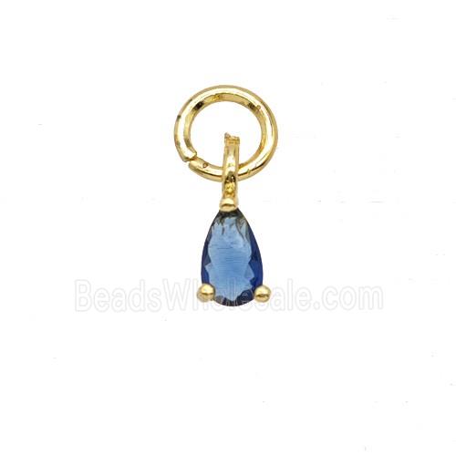 Blue Crystal Glass Teardrop Pendant
