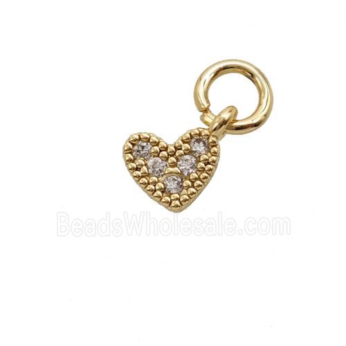 Copper Heart Pendant Pave Zirconia Gold Plated