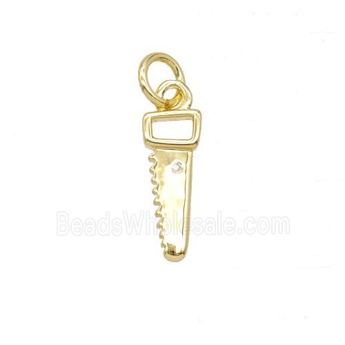 Copper Chainsaw Pendant Gold Plated