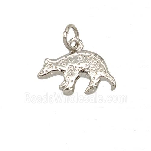 Copper Dog Pendant Platinum Plated