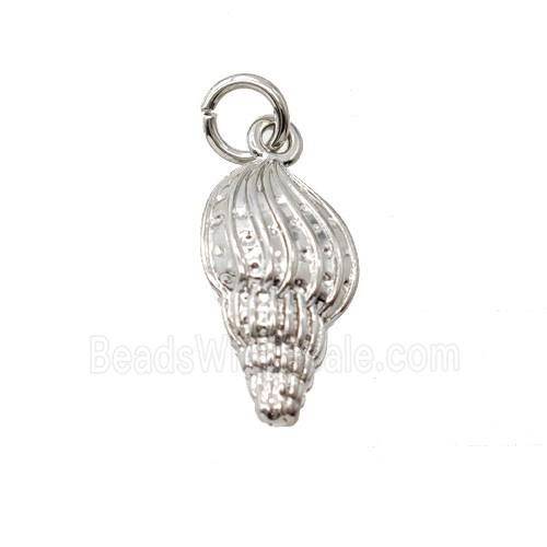 Copper Conch Shell Pendant Platinum Plated