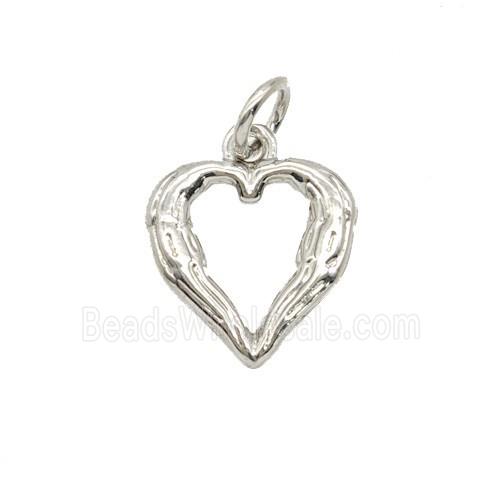 Copper Heart Pendant Platinum Plated