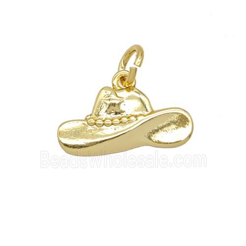 Cowboy Hat Charms Copper Pendant Gold Plated