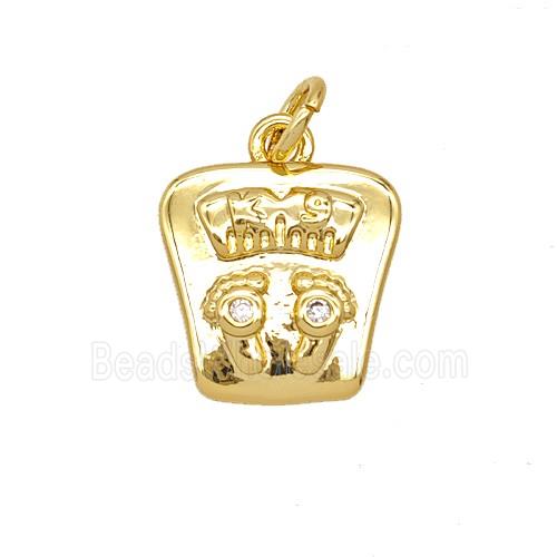 Scales Charms Copper Pendant Pave Zirconia Gold Plated