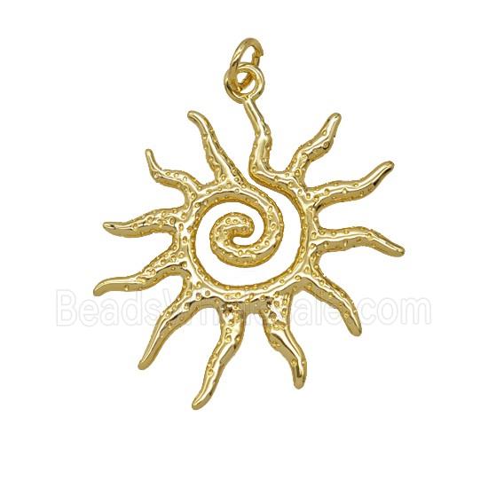 Copper Sun Pendant Gold Plated