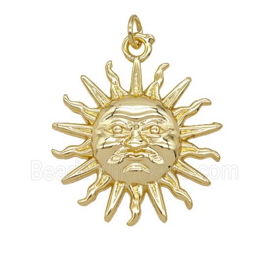 Copper Sun Pendant Gold Plated