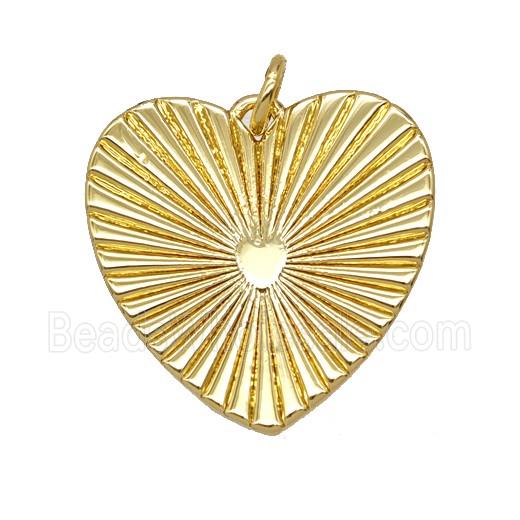 Copper Heart Pendant Sunray Gold Plated