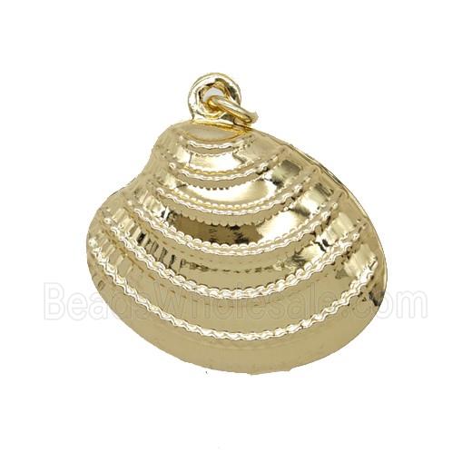 Copper Scallop Shell Pendant Gold Plated