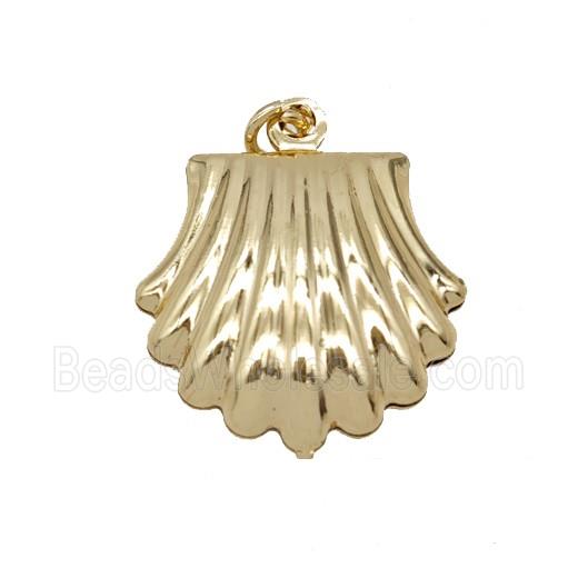 Copper Scallop Shell Pendant Gold Plated