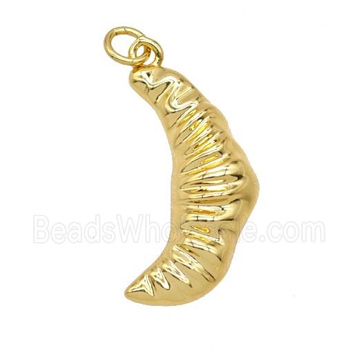 Copper Croissant Pendant Crescent Moon Gold Plated