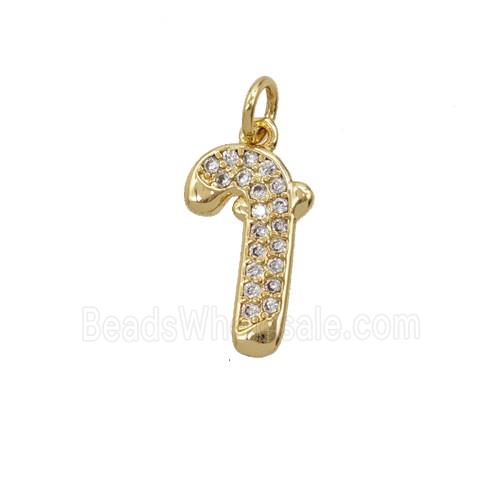 Christmas Candy Charms Copper Pendant Pave Zirconia Gold Plated