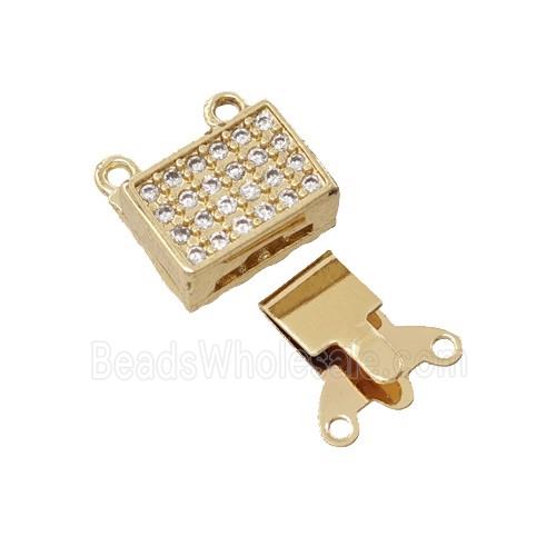 Copper Clasp Pave Zirconia Gold Plated