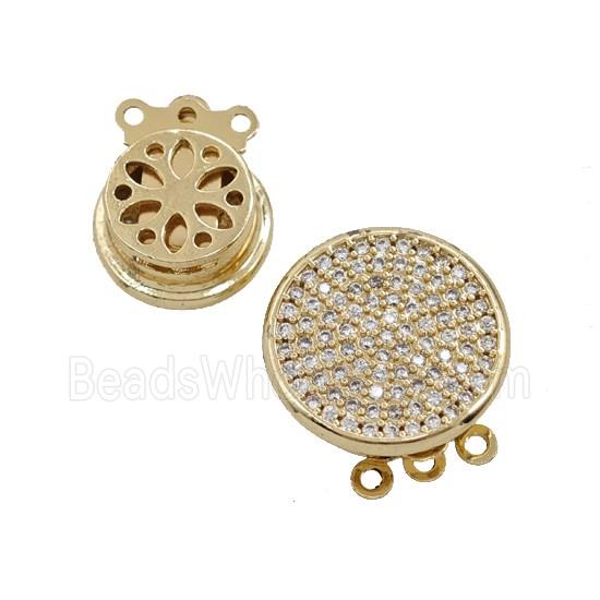 Copper Clasp Pave Zirconia Gold Plated