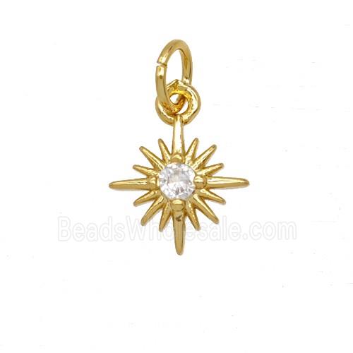 Copper Star Pendant Pave Zirconia 18K Gold Plated